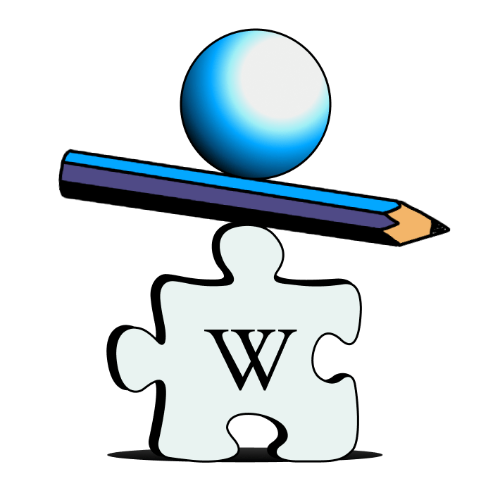 An illustration featuring a Wikipedia puzzle piece alongside a pen.